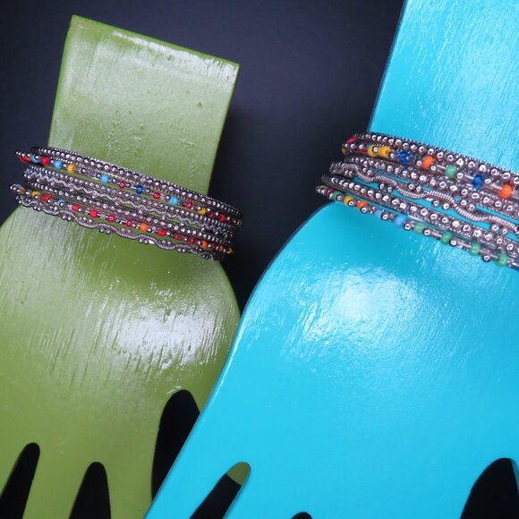 Multicolored Beaded Bangles - Picture 2 of 8